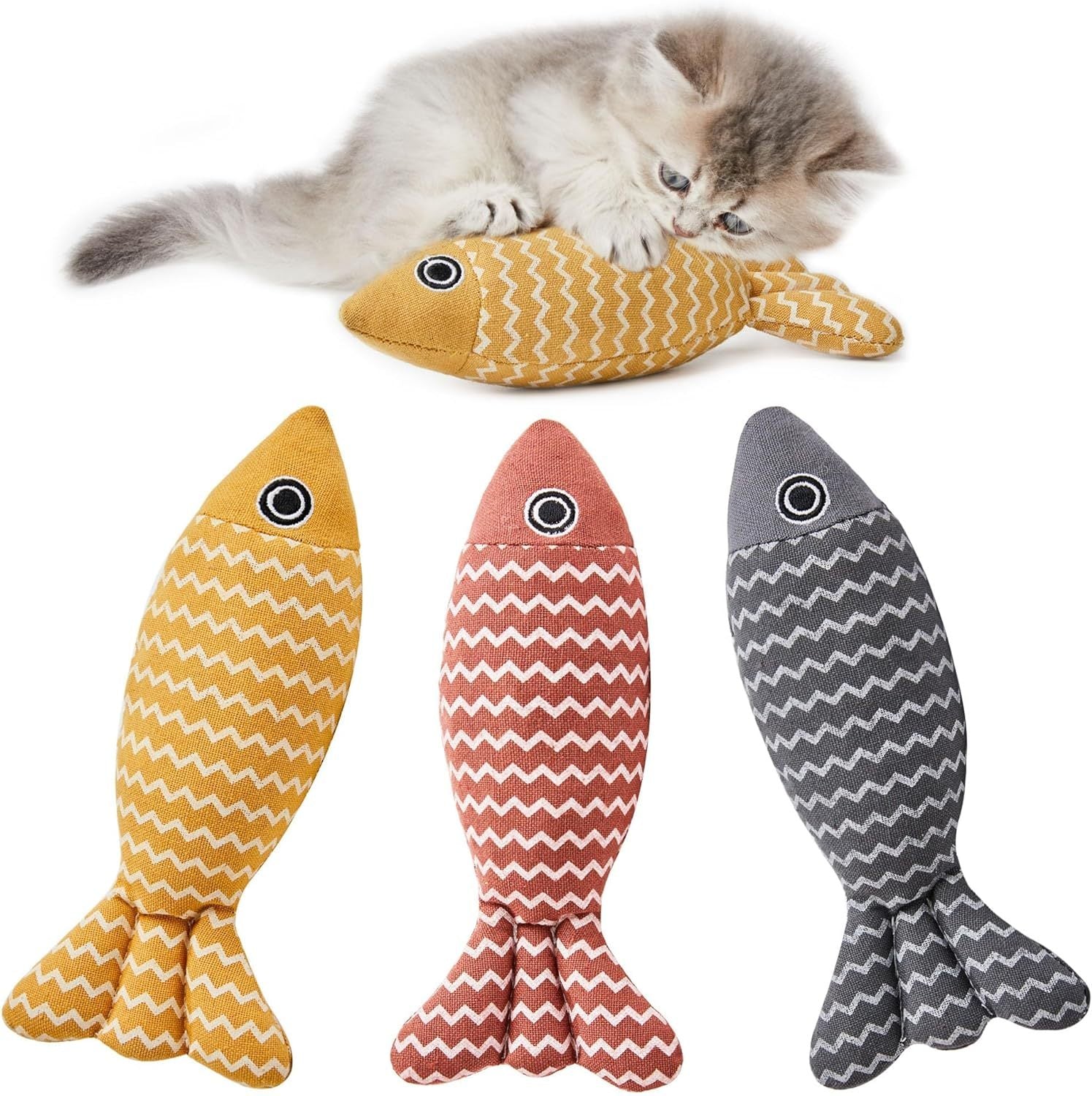 Fish-Shaped Catnip Toys: Interactive Fun for Kittens & Indoor Cats (3-Pack) - Best Pet Village