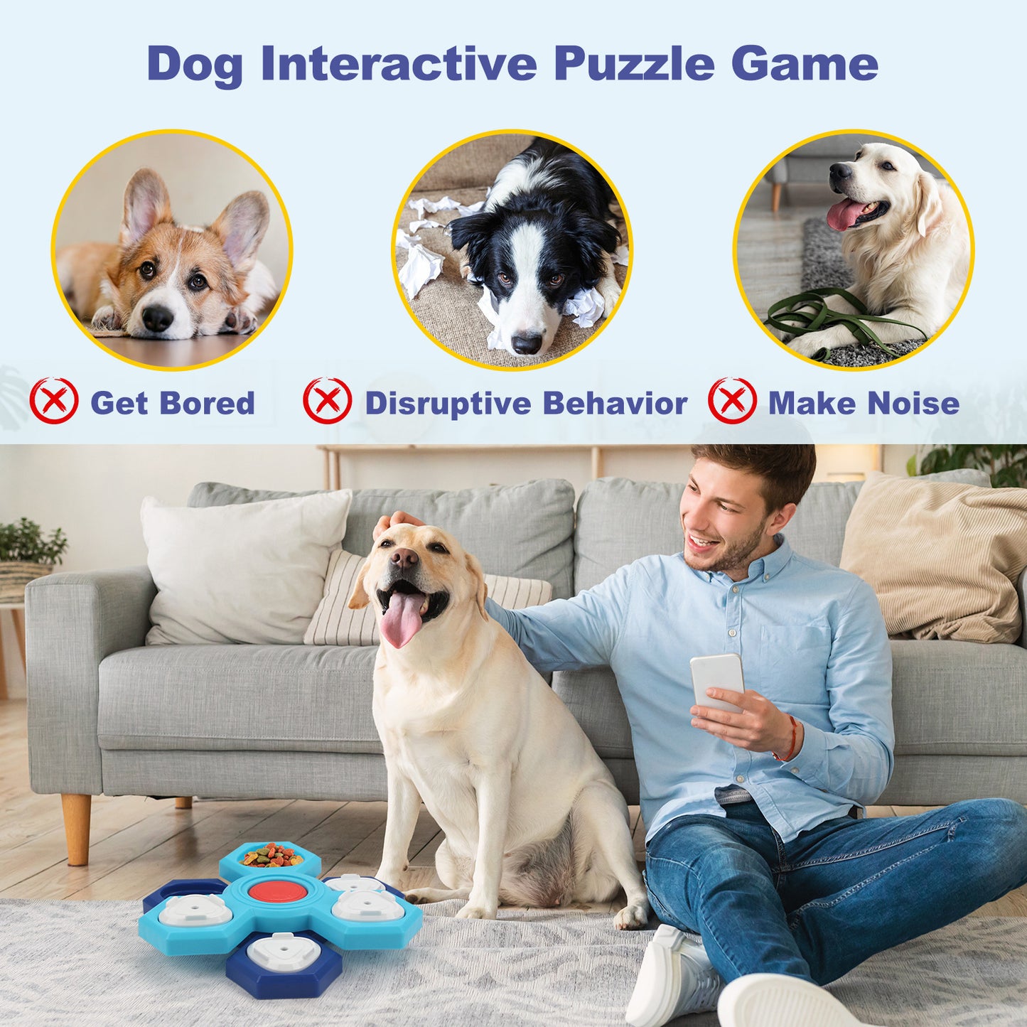 4-Layer Interactive Puzzle Bowl - Best Pet Village