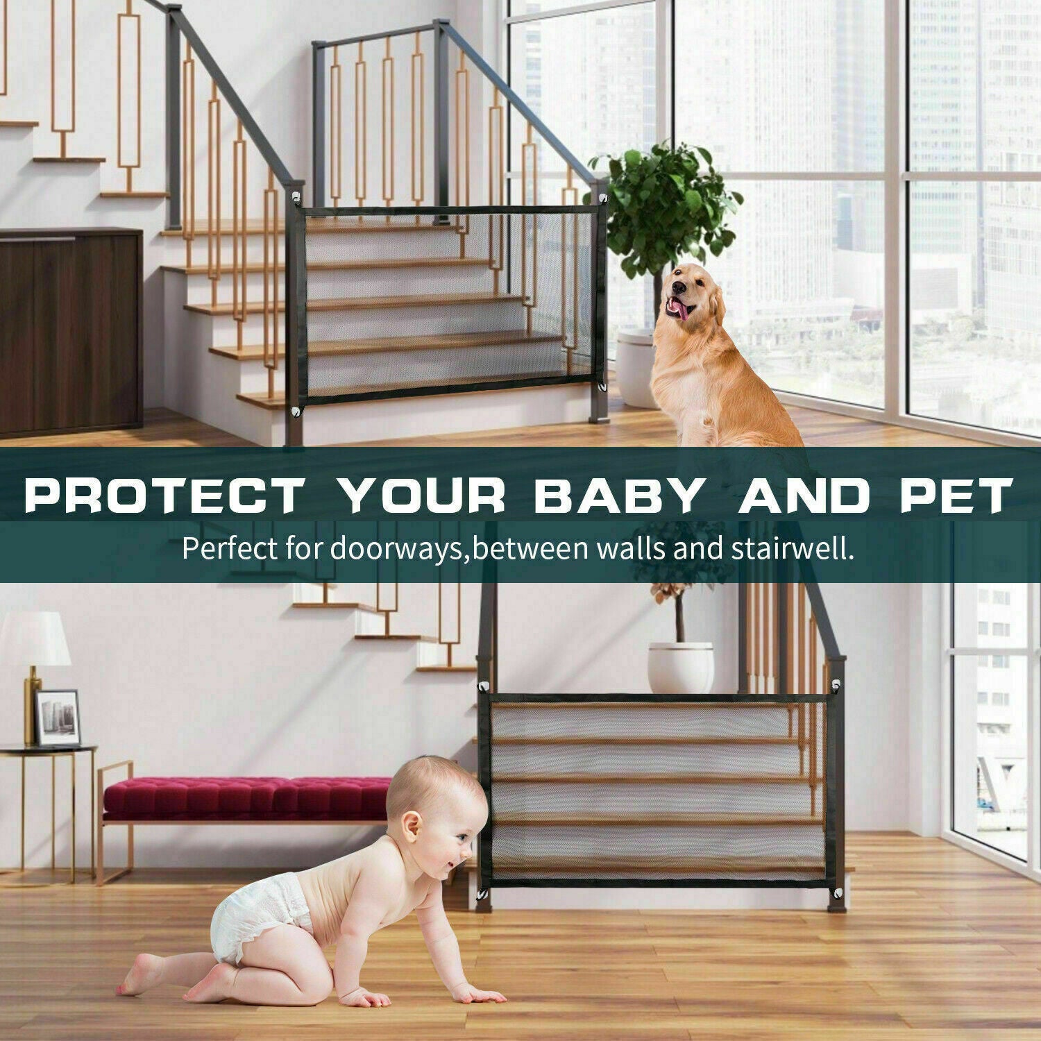 Portable Pet & Baby Safety Gate: Easy-Install - Best Pet Village