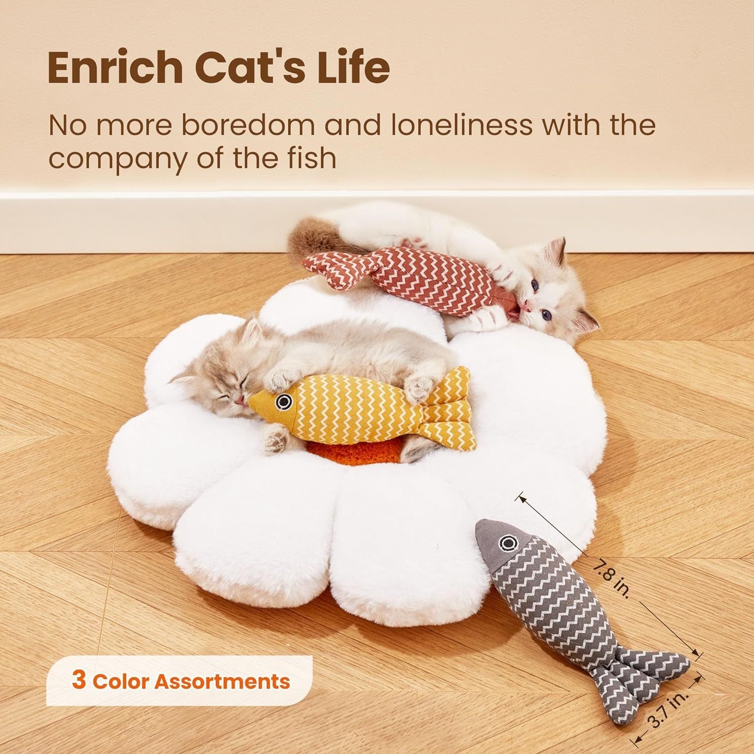 Fish-Shaped Catnip Toys: Interactive Fun for Kittens & Indoor Cats (3-Pack) - Best Pet Village