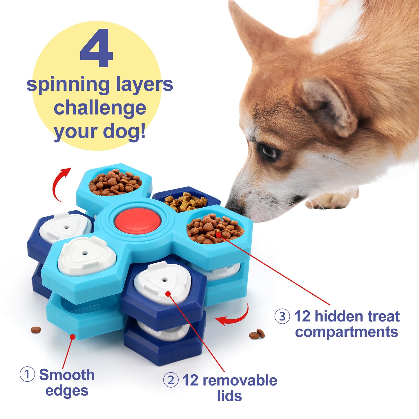 4-Layer Interactive Puzzle Bowl - Best Pet Village